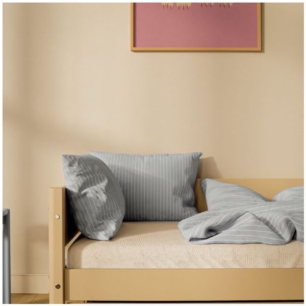 White Day Bed with Storage Drawers 90 x 200 cm - Sand