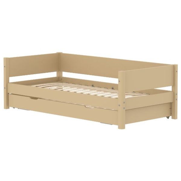 White Trundle Bed 90 x 200 cm - Sand