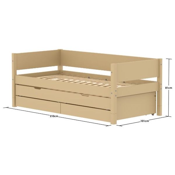White Underbed Drawer 90x200cm w/ drawers - Sand