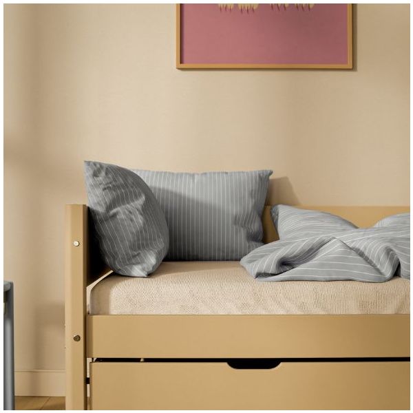 White Trundle Bed with Drawers 90 x 200 cm - Sand