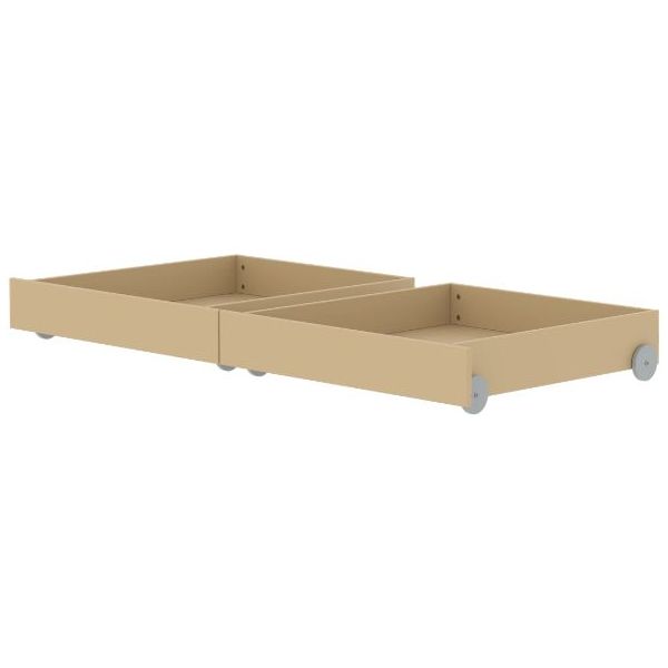 White Set of 2 Drawers for 90 x 200 cm Bed - Sand