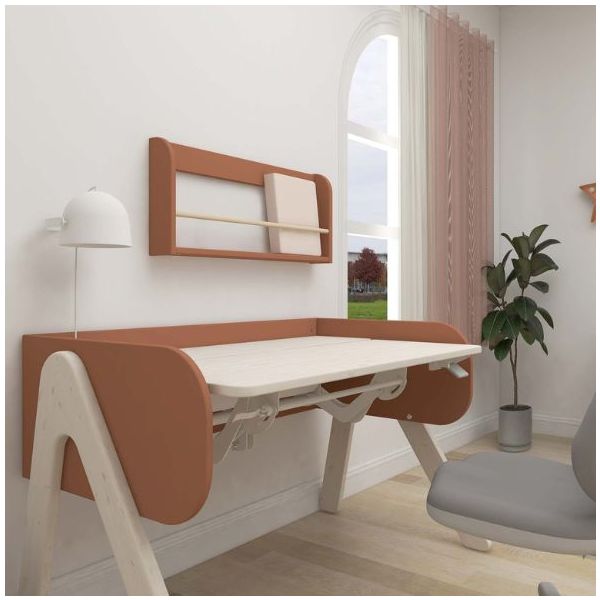 Bureau Inclinable WOODY - Blanc Cérusé / Rose