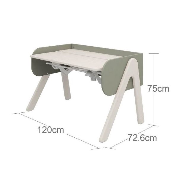 Bureau Inclinable WOODY - Blanc Cérusé / Vert