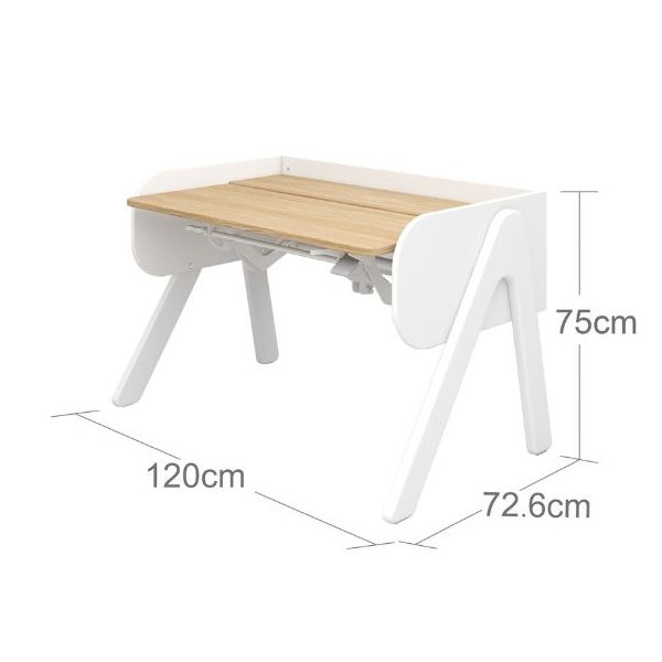 Bureau Inclinable WOODY - Blanc / Chêne