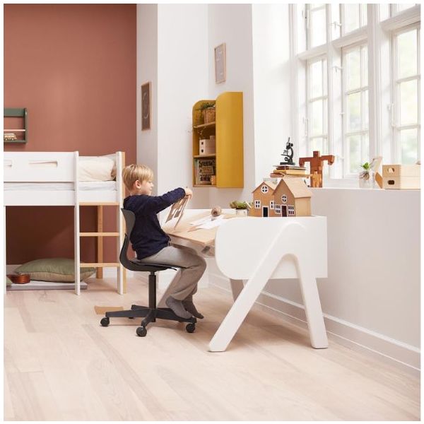 Bureau Inclinable WOODY - Blanc / Chêne