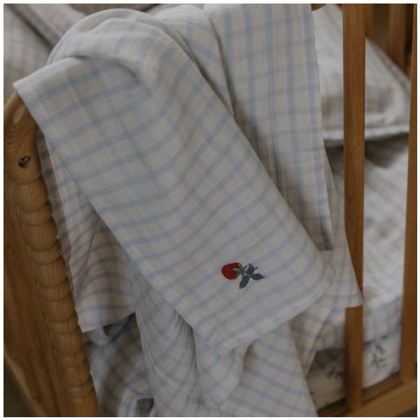 Muslin Blanket - Gingham Sky Blue