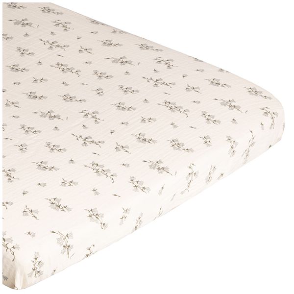 Drap housse Gaze de Coton 60 x 120 - Bluebell