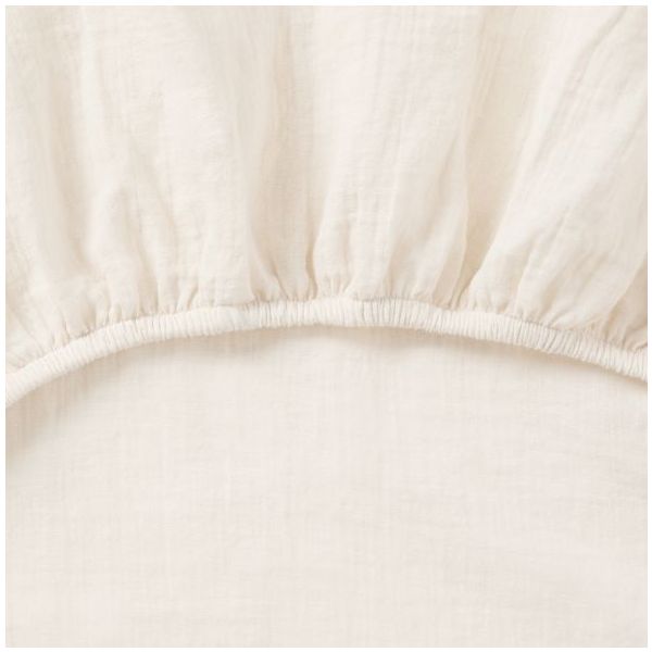 Drap housse Gaze de Coton 60 x 120 - Écru