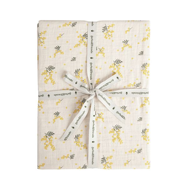 Drap housse Gaze de Coton 60 x 120 - Mimosa