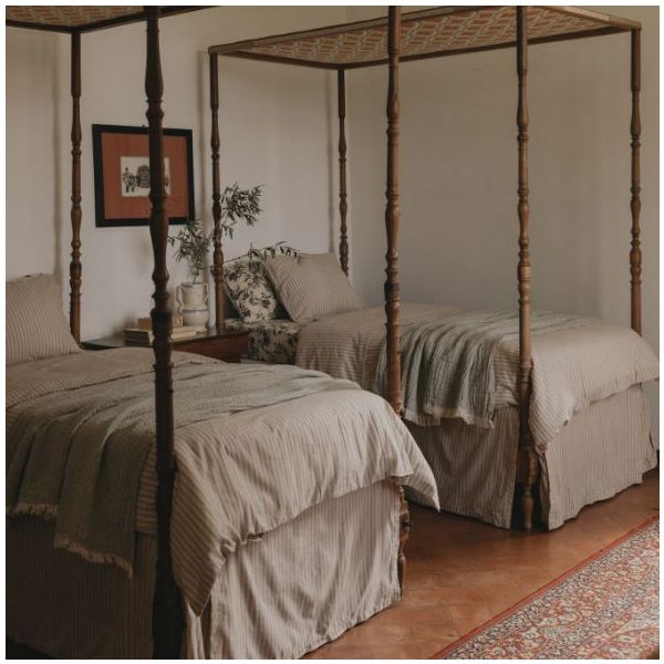 Drap housse Gaze de Coton 90 x 200 - Prune