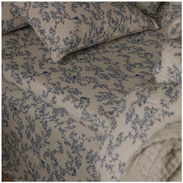 Drap housse Gaze de Coton 90 x 200 - Jardin