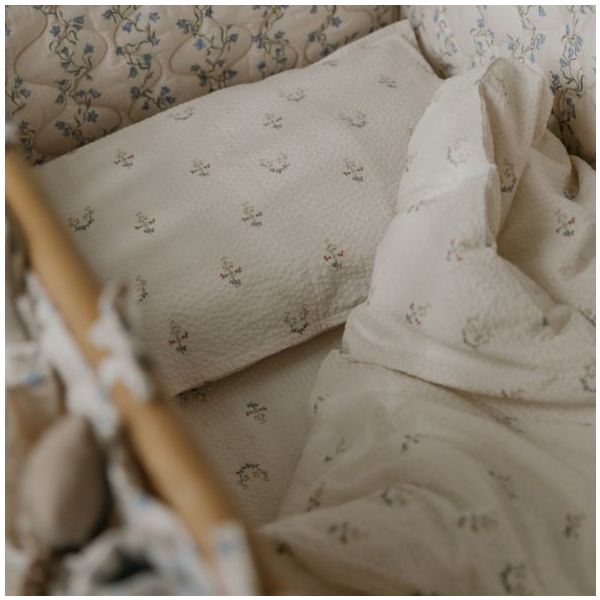 Seersucker Fitted Sheet 60 x 120 - La Fraise