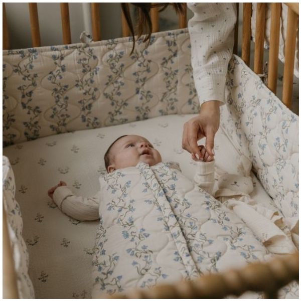 Seersucker Fitted Sheet 60 x 120 - La Fraise