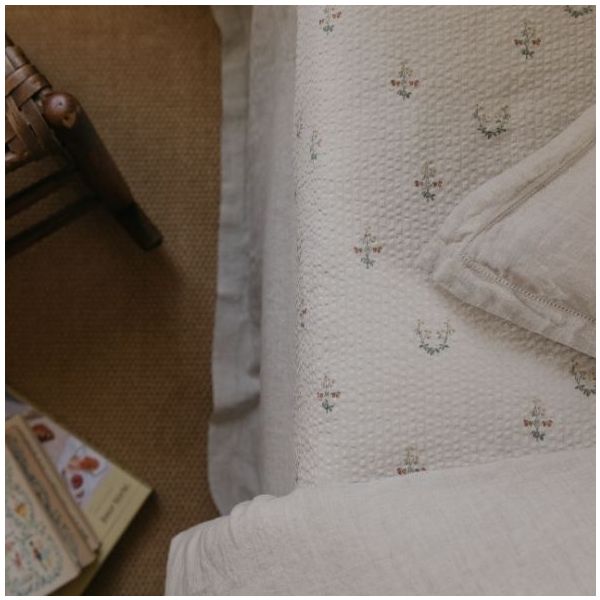 Seersucker Fitted Sheet 90 x 200 - La Fraise