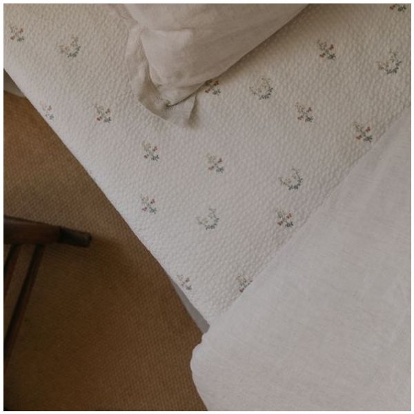 Seersucker Fitted Sheet 90 x 200 - La Fraise