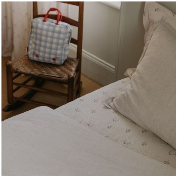 Seersucker Fitted Sheet 90 x 200 - La Fraise