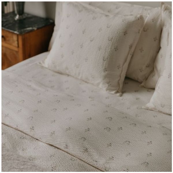 Seersucker Fitted Sheet 90 x 200 - La Fraise