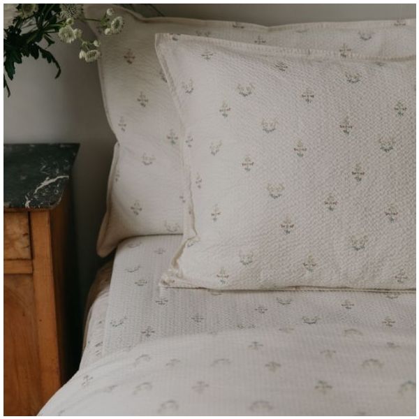 Seersucker Fitted Sheet 90 x 200 - La Fraise