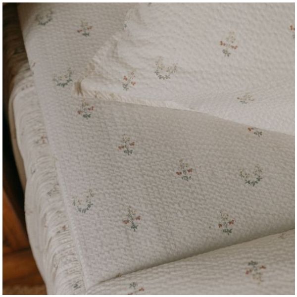 Seersucker Fitted Sheet 90 x 200 - La Fraise