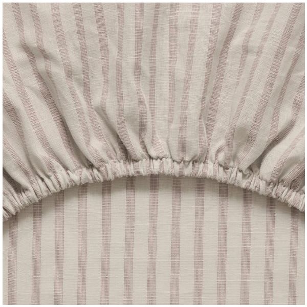 Drap housse Gaze de Coton 70 x 140 - Rayures Mauve