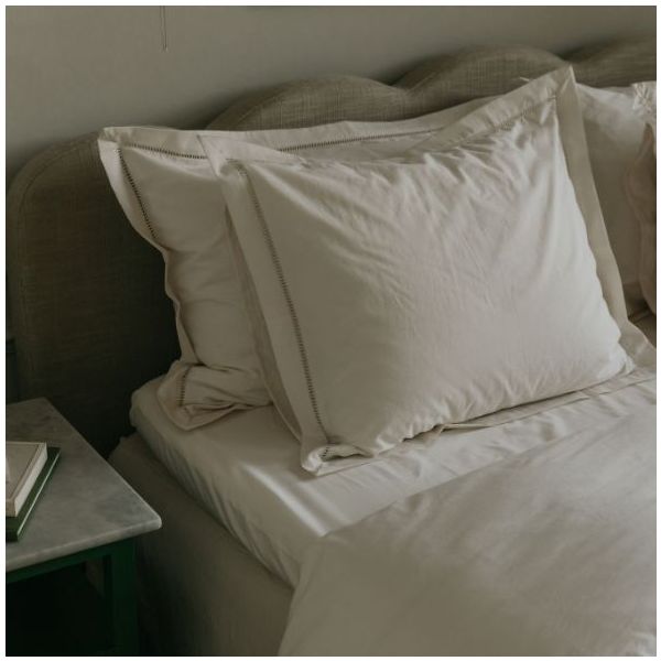 Percale Fitted Sheet 60x120 - Pearl