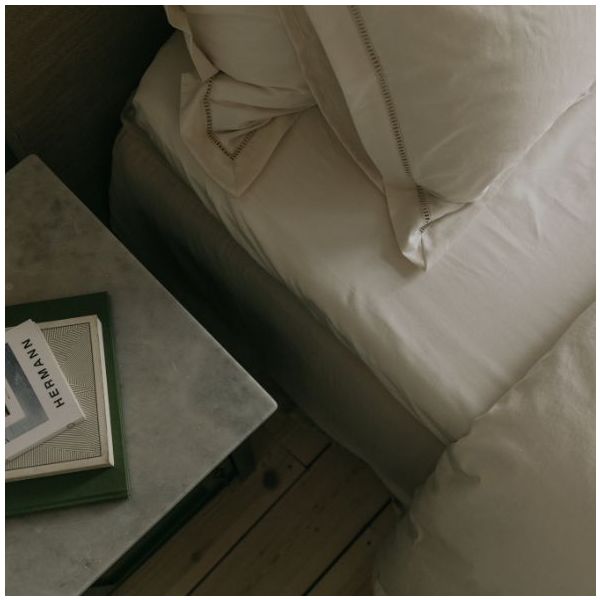 Percale Fitted Sheet 90x200 - Pearl