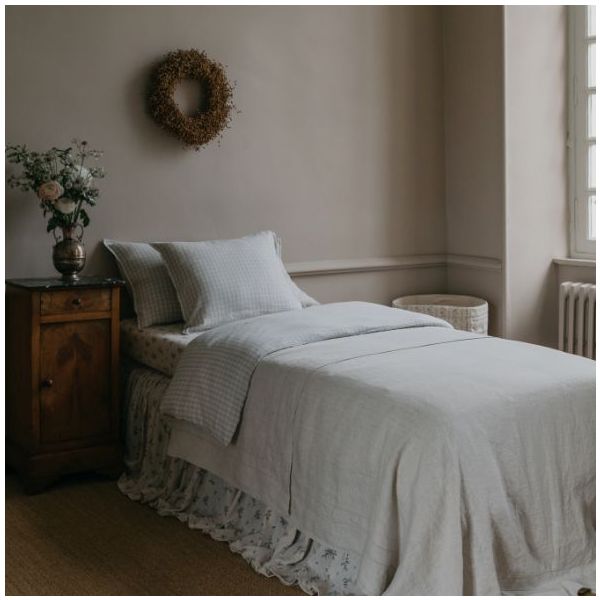 Muslin Duvet Cover 140x200 - Gingham Sky Blue