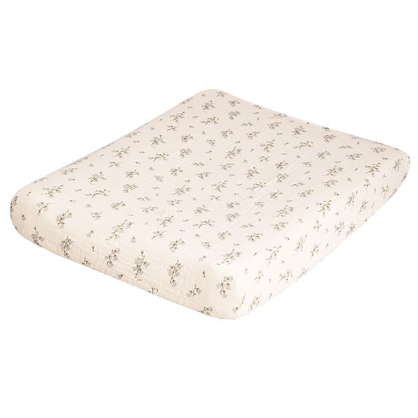 Housse de matelas à langer Gaze de Coton - Bluebell