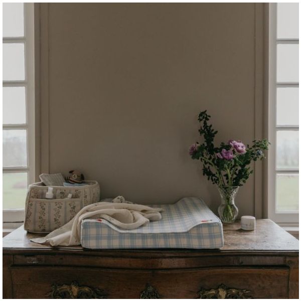 Matelas à langer avec doublure - Plaid Bleu Ciel