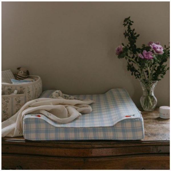 Matelas à langer avec doublure - Plaid Bleu Ciel