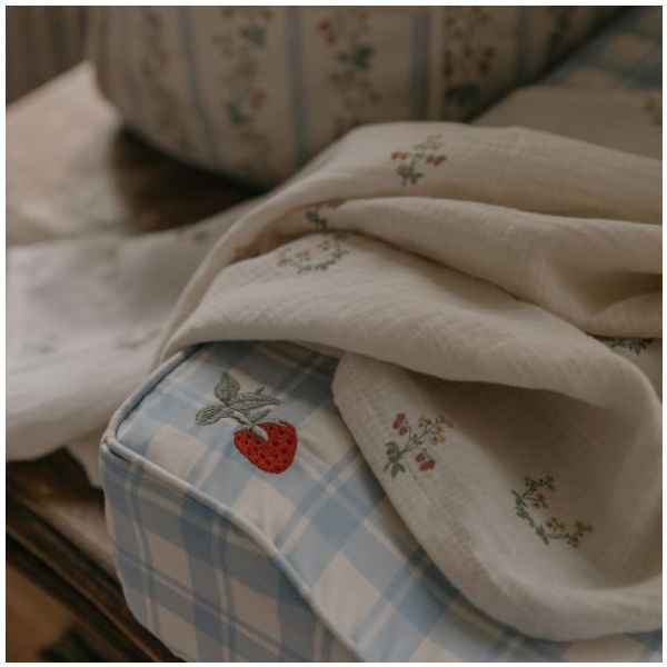 Matelas à langer avec doublure - Plaid Bleu Ciel