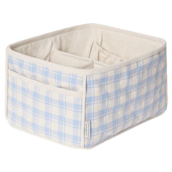 Diaper Caddy - Plaid Sky Blue