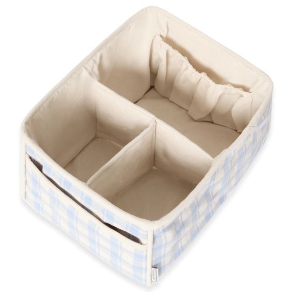 Diaper Caddy - Plaid Sky Blue
