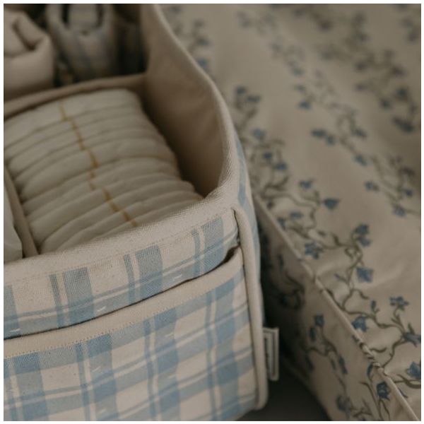 Diaper Caddy - Plaid Sky Blue