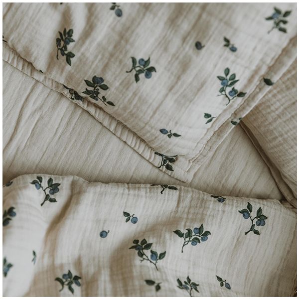 Parure de lit Gaze de Coton 140 x 200 - Blueberry