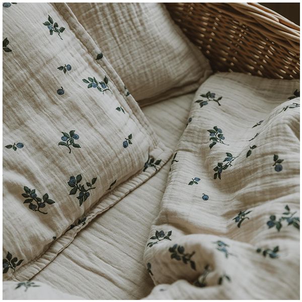 Parure de lit Gaze de Coton 100 x 140 - Blueberry