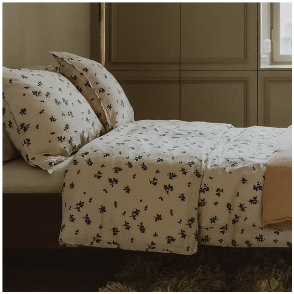 Parure de lit Gaze de Coton 100 x 140 - Blueberry