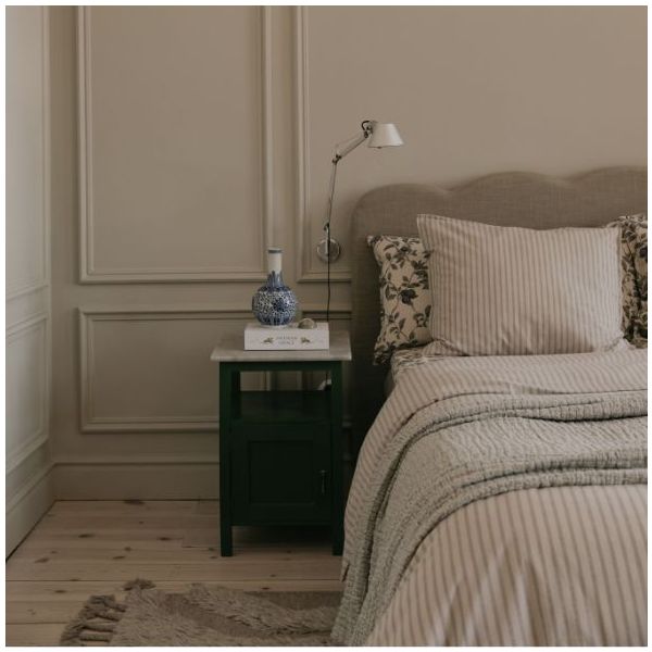 Parure de lit Gaze de Coton 140 x 200 - Rayures Mauve