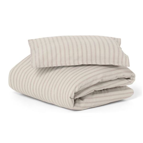 Parure de lit Gaze de Coton 100 x 140 - Rayures Mauve