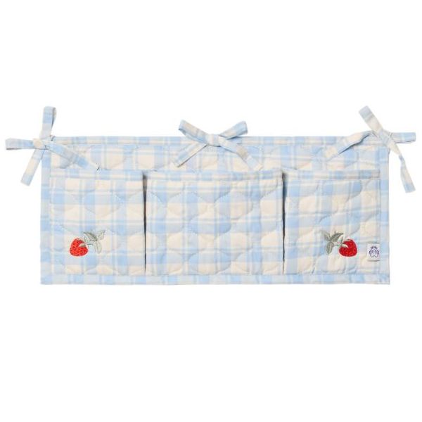 Crib Organizer - Plaid Sky Blue
