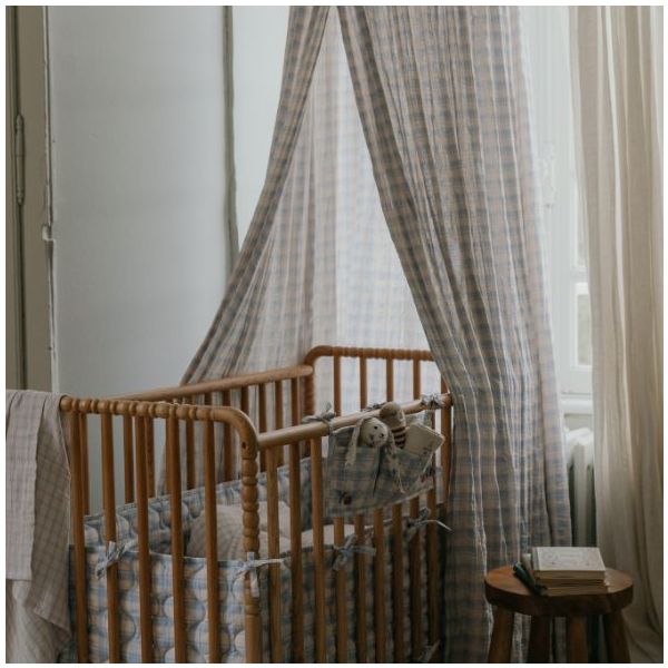 Crib Organizer - Plaid Sky Blue