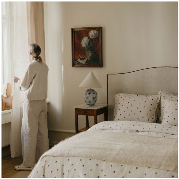 Housse de couette Gaze de Coton 140 x 200 - Rosehip