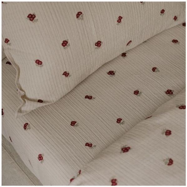 Drap housse Gaze de Coton 90 x 200 - Rosehip