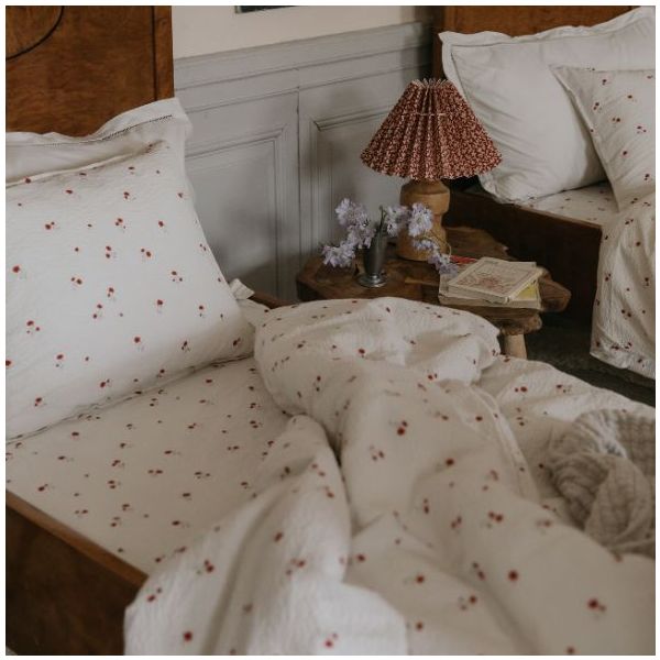 Seersucker Pillowcase 50 x 70 - Poppy
