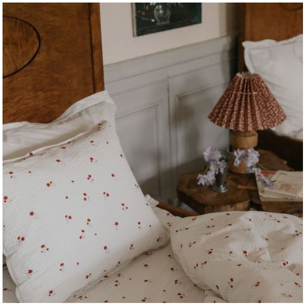 Seersucker Pillowcase 50 x 70 - Poppy