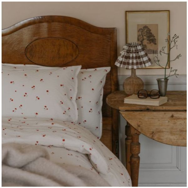 Seersucker Pillowcase 50 x 70 - Poppy