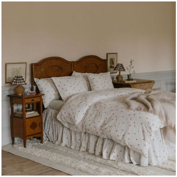 Seersucker Duvet Cover 140 x 200 - Poppy