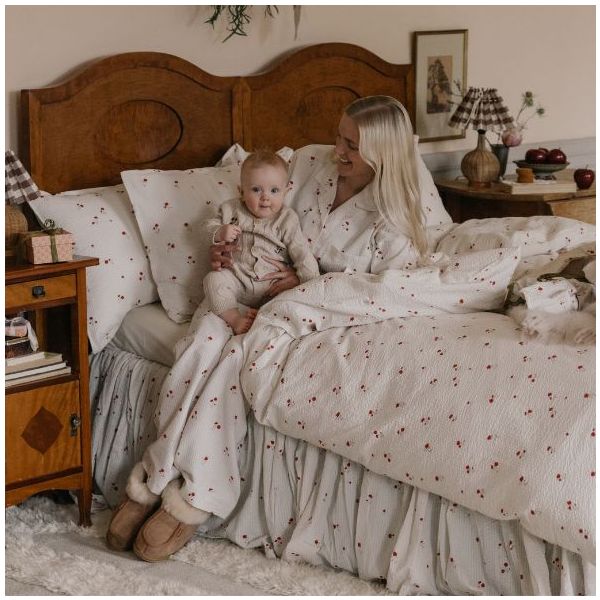 Seersucker Duvet Cover 140 x 200 - Poppy