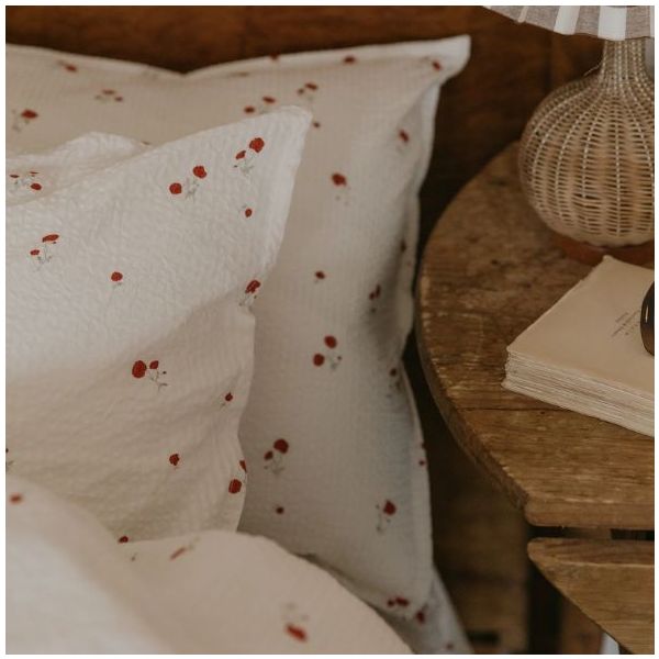 Seersucker Pillowcase 50 x 70 - Poppy