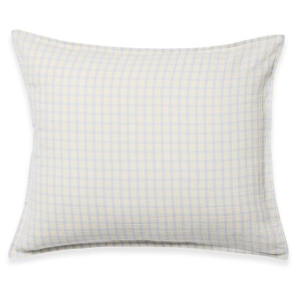 Taie d'oreiller Gaze de Coton 50 x 70 - Vichy Bleu Ciel